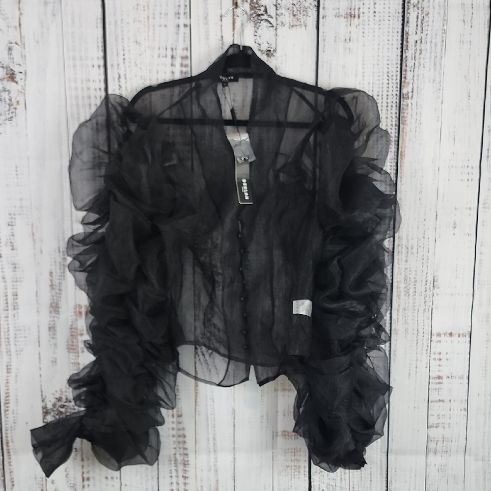 Beulah Black Sheer Blouse